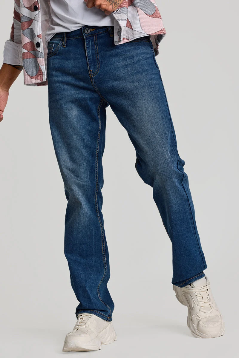 سنيتش Blue Straight Fit Jeans